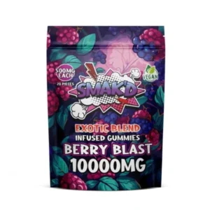 TKO Smak’d Exotic Blend Delta 8 THC Infused Gummies | 10,000 MG| Berry Blast