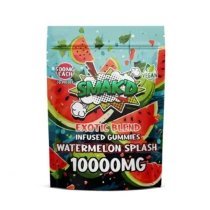 TKO Smak’d Exotic Blend Delta 8 THC Infused Gummies | 10,000 MG| Watermelon Splash